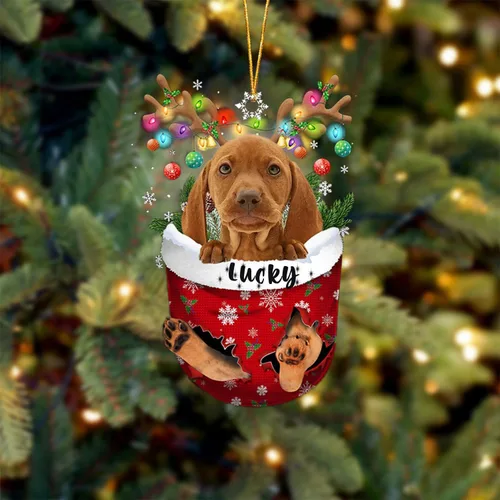 Miniatura 5 de Adorno de Navidad personalizado para perro Airedale Terrier en bolsillo de nieve, adorno para árbol de Navidad, idea de regalo para amantes