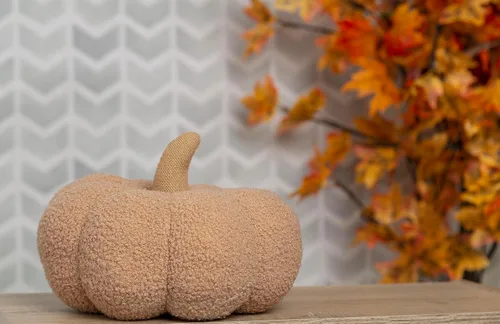 Miniatura 4 de Pearhead Almohada de calabaza sherpa, decoración moderna de otoño para el hogar, Acción de Gracias y Halloween, decoración de vacaciones, calabaza