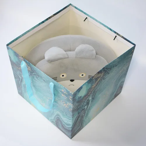 Miniatura 7 de Bolsa de regalo extragrande, bolsa grande cuadrada reutilizable de 11.8 pulgadas con asa, para bodas, cumpleaños, regalos, día del padre, Acción