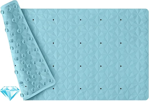 Miniatura 15 de Tapete antideslizante para bañera y ducha, tapete de goma natural con 241 ventosas, tapete de seguridad suave para baño, patrón único de diamante