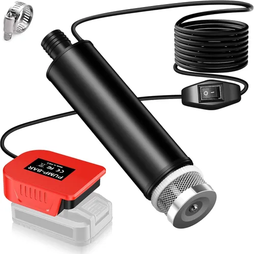 Miniatura 9 de Bomba de transferencia de agua compatible con batería Ryobi de 18 V, 30 L/min, elevación de 15 pies, bomba de agua con potencia máxima de 7 A, bomba