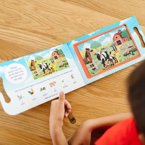 Miniatura 10 de Melissa & Doug Juego de rompecabezas magnéticos para llevar - En la granja (2 x 15 piezas) Juguete de actividad de viaje para preescolares y niños