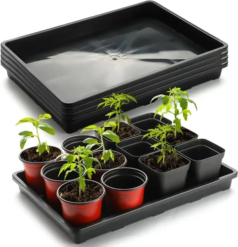 RooTrimmer Paquete de 5 bandejas para macetas de vivero, bandeja de transporte y sujeción para plantas para macetas de inicio de semillas, Negro