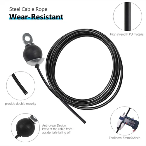 Miniatura 3 de LFJ Replacement Gym Cable with Stopper Ball Fitness Pulley Cable Steel Wire Rope for Cable Machine Home Gym Weight Lift Pulley System Negro ajustable