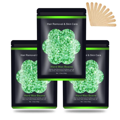Miniatura 7 de Cuentas de cera para depilación de 10.5 oz (300 g), granos de cera dura para piel sensible brasileña, cara, bikini, cejas, piernas, sin dolor para 3