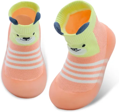1 par de zapatos de bebé, calcetines de bebé, zapatos para niños y niñas, zapatos antideslizantes con suela de goma suave, zapatos para niños