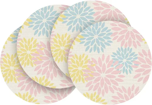 Miniatura 33 de Artoid Mode - Juego de 4 manteles individuales de vinilo con diseño floral, resistentes al calor, lavables, antideslizantes, de PVC, para decoración