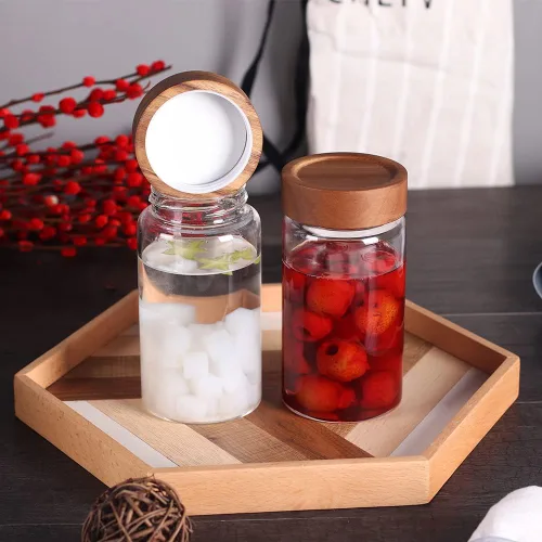Miniatura 5 de SAIOOL Con tapa de rosca (2 unidades) tarros de cocina, 2 recipientes de almacenamiento de alimentos de 19.6 fl oz*2 botes de almacenamiento