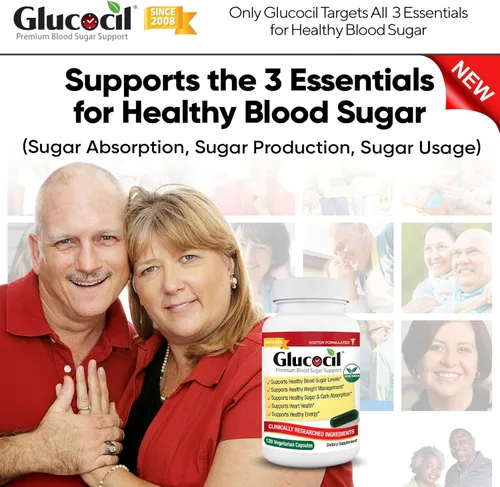 Miniatura 2 de Glucocil – Nuevo – Cápsulas vegetarianas – Soporte premium para el azúcar en sangre – Apoya los 3 elementos esenciales para un azúcar en sangre