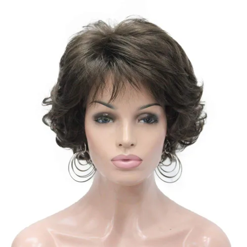 Miniatura 17 de Aimole Pelucas sintéticas cortas y rizadas sin tapa, peluca gruesa para mujer para todos los días 12TT26