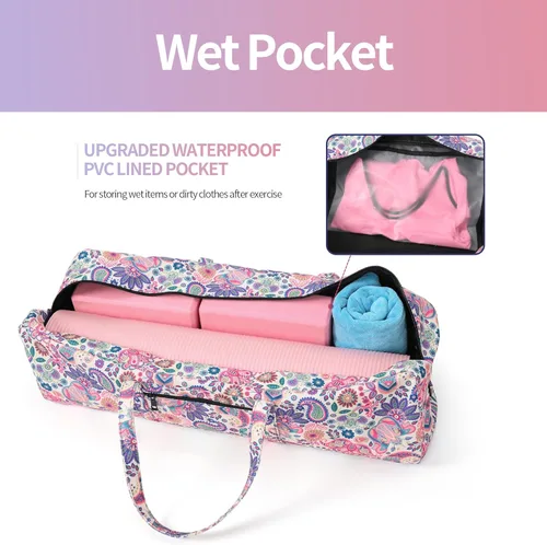 Miniatura 5 de Boulder Bee Bolsa para esterilla de yoga Gran portaesterillas de yoga con bolsillo para artículos mojados Regalos de yoga Bolsa de gimnasio