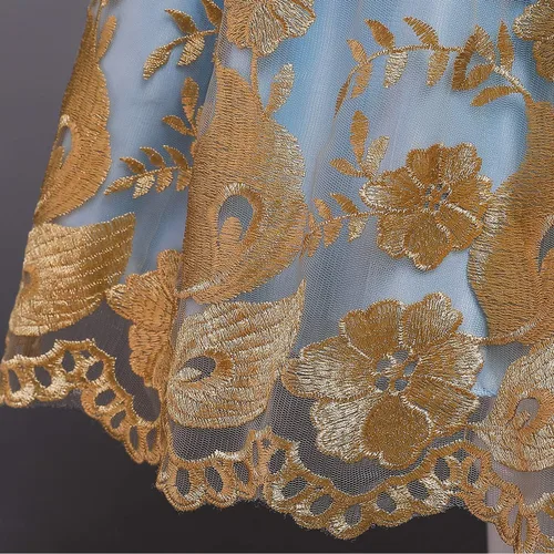 Miniatura 6 de NNJXD - Elegante vestido de princesa con cinturón de lazo de tul de algodón y estampado de flores