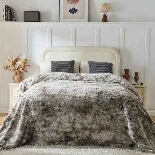 Miniatura 25 de Krifey Manta de piel sintética, manta suave, esponjosa y acogedora para sofá, manta de visón de lujo, manta cálida tipo throw para cama, regalos