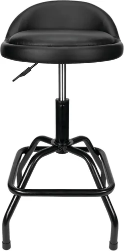 Miniatura 3 de Performance Tool W85011 Taburete de bar giratorio neumático con respaldo, giro de 360 grados, estructura de acero resistente, negro