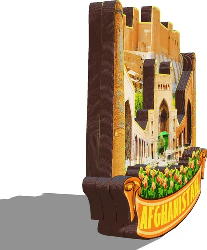 Miniatura 2 de Imán de madera de Afganistán Asia 3D para nevera, recuerdos coleccionables, decoraciones artesanales hechas a mano