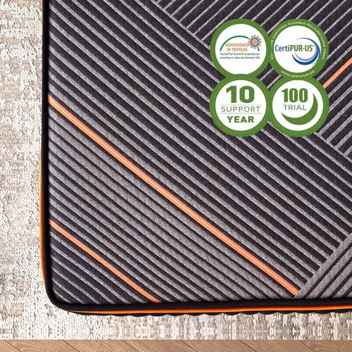 Miniatura 3 de DIGLANT Colchón Queen híbrido de felpa de 14 pulgadas con resortes individuales en caja, colchón de felpa para aliviar la presión, certificado