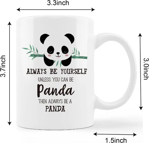 Miniatura 5 de Taza divertida con diseño de panda, cita inspiradora con texto en inglés "Always Be Yourself Unless You Can Be Panda Then Always Be A Panda", taza
