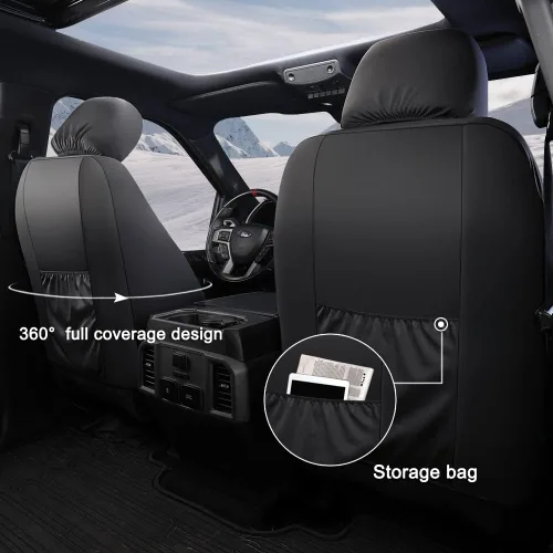 Miniatura 6 de GIANT PANDA Juego completo de fundas de asientos de automóvil con ajuste personalizado para Ford F150 2009-2025 y 2017-2025 F250 F350 F450 Super