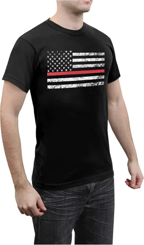 Miniatura 2 de Rothco Thin Red Line Flag T-Shirt Wear Your Support for Firefighters & First Responders Proudly