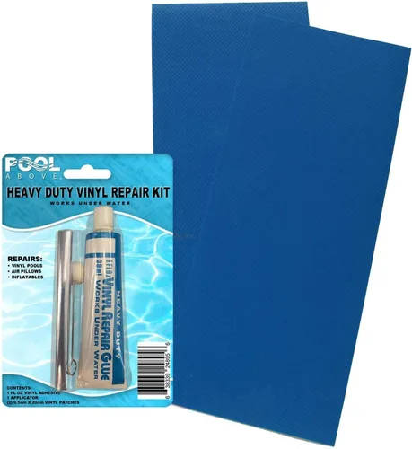 Miniatura 15 de Paquete de 2 parches de reparación de vinilo azul polvo resistente de 4 x 10 para botes inflables y piscinas Azul polvoriento
