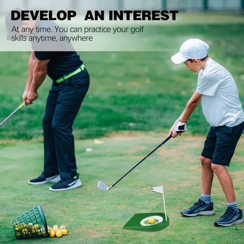 Miniatura 5 de Paquete de 9 tazas de golf y bandera de plástico para practicar golf, ayuda para entrenamiento en interiores y exteriores, para niños, hombres