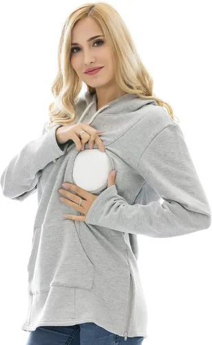 Miniatura 6 de Bearsland - Sudadera de lactancia y maternidad para mujer, con bolsillos y capucha