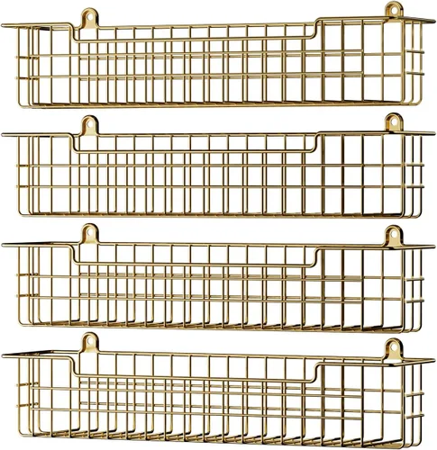Estante para especias, paquete de 4 organizadores de condimentos, soporte de pared para organización de almacenamiento de cocina, estante de