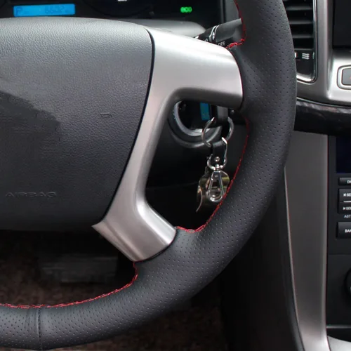 Miniatura 5 de Funda de volante de cuero genuino Loncky para Chevrolet 2008-2013 Silverado 1500 / Silverado 2500 3500/2007-2014 Tahoe/2007-2014 Suburban