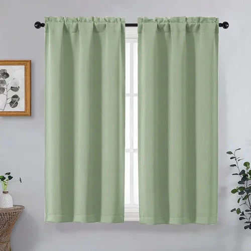 Miniatura 109 de OVZME Cortinas opacas turquesa para tratamiento de ventanas pequeñas, cortinas cortas con bloqueo de luz para ventana de cocina sobre el fregadero