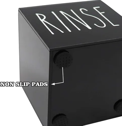 Miniatura 2 de Dispensador de vasos de papel Dixie de acrílico negro, portavasos desechables con organizador de enjuague, portavasos de 3/5 oz, organizador