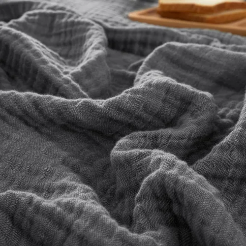 Miniatura 8 de PHF Manta de Muselina de Algodón 100%, Tamaño Queen 90"x90", Manta de Gasa Ligera de 4 Capas, Manta Minimalista Transpirable Suave como Nube para 02