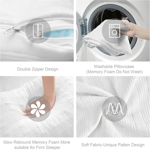 Miniatura 5 de Meoflaw Almohadas Refrescantes para Dormir Tamaño Estándar, Almohada de Cama de Espuma Viscoelástica Triturada con Funda de Almohada