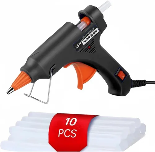Miniatura 13 de Mini Pistola de Pegamento Caliente, Juego de Pistola de Pegamento de 10 Barras de Cola Caliente para Reparaciones Rápidas, Artista, DIY, Arte