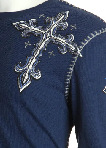 Miniatura 5 de Archaic by Affliction - Camisa térmica para hombre, alas de lomo, Azul