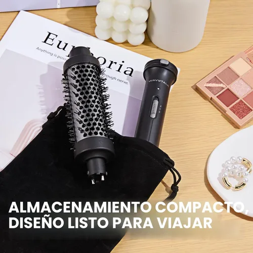 Miniatura 7 de Wavytalk Cepillo Térmico, Cepillo Redondo Calentado de 1 1/2 Pulgadas con Cabeza Desmontable, Bolsa de Terciopelo y Doble Voltaje para Viajes, Fácil