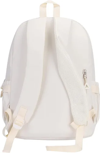 Miniatura 7 de Phaoullzon Mochila Kawaii para niñas, mochila escolar linda de anime con alfileres y colgante, Beige, Mediana, Moderno