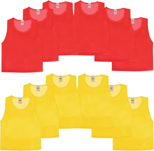 Miniatura 10 de Pinnies Scrimmage - Camiseta de práctica Penny para jóvenes, adultos, baloncesto, fútbol, voleibol 6 naranja + 6 azul