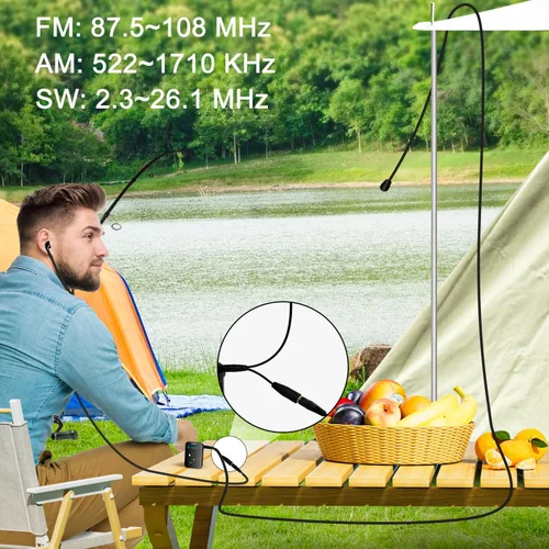 Miniatura 4 de Radio AM FM SW Mini: Peso 0.95oz (27 gramos), Tamaño de Reloj, Recargable por USB, Radio de Bolsillo Personal, Pantalla OLED, Sintonización Digital