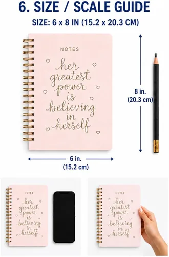 Miniatura 6 de WORLD TRAVELER Dayna Lee Collection - Cuaderno de espiral de tapa dura de 6 x 8 pulgadas, con 200 páginas forradas para escribir notas o uso