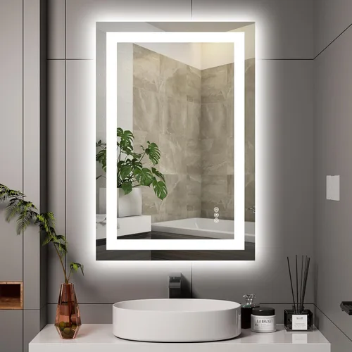 Miniatura 9 de Hivone Espejo de Baño LED de 24X32 con Luces, Antivaho, Regulable, Retroiluminado + Iluminado Frontal, Espejo Inteligente de Tocador de Baño