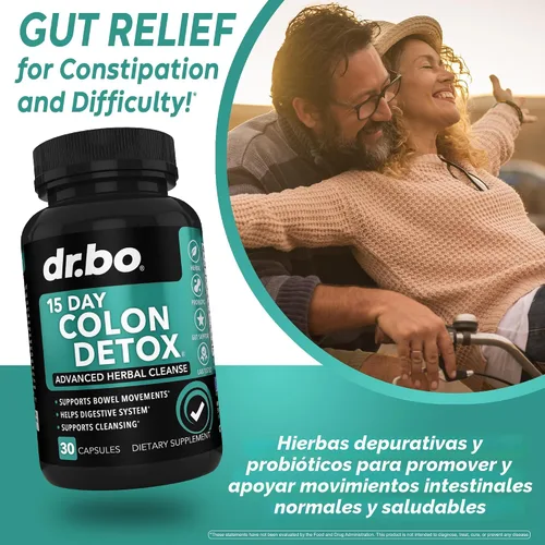 Miniatura 3 de Limpiador de colon desintoxicante para descarga de peso, pastillas de limpieza intestinal de 15 días y probióticos, laxante natural rápido