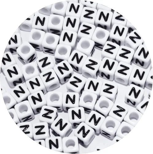 Miniatura 13 de Cuentas cuadradas de letras acrílicas de 0.236 x 0.236 pulgadas, cuentas A del alfabeto para pulseras, joyería, llavero DIY, 100