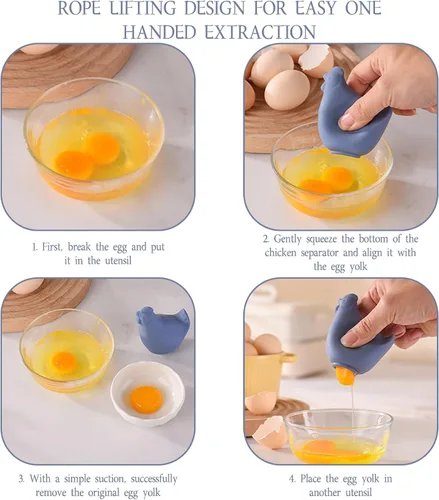 Miniatura 4 de Separador de yema de huevo de silicona, nueva herramienta separadora de huevos y herramienta para hornear, extractor de huevos, cocina de cocina