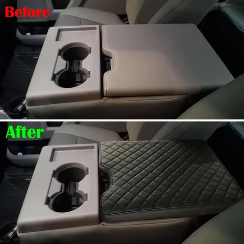 Miniatura 3 de Zxiaochun Funda de consola central para Ford F150 2015-2025/F250 F350 F450 2017-2025 de cuero para reposabrazos, tapa de consola central, accesorios