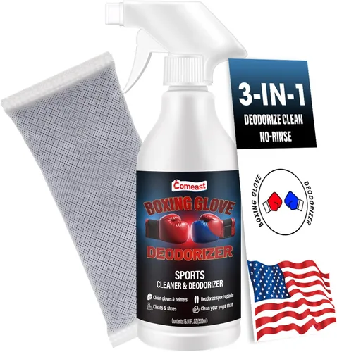 Spray limpiador desodorante de guante de boxeo (con desecante), equipo de gimnasio y aerosol para eliminar olores de zapatos, limpiador de esterilla