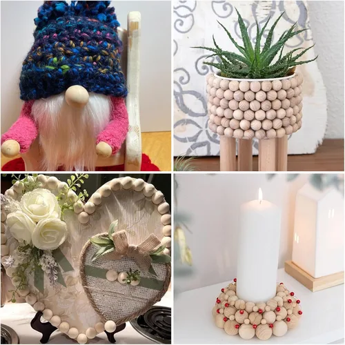 Miniatura 4 de Craftdady 90 bolas de madera redondas naturales sin terminar, bolas de madera dura sin terminar, esferas de madera decorativas, sin agujero