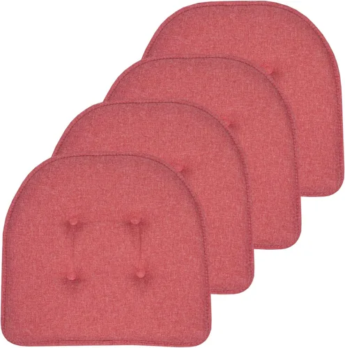 Miniatura 90 de Sweet Home Collection - Cojín de espuma viscoelástica para silla con capitoné, antideslizante, parte trasera de goma, en forma de U, 17 x 16 Piel