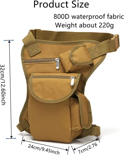 Miniatura 2 de Bolso táctico militar de la pierna del descenso de Molle, paquete del muslo para la motocicleta, ciclismo, equitación, camping, bolsos de cintura