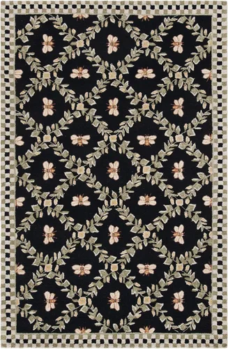 SAFAVIEH Chelsea Collection - Alfombra decorativa de 1 pies 8 pulgadas x 2 pies 6 pulgadas, color negro, lana de campo francesa enganchada a mano,