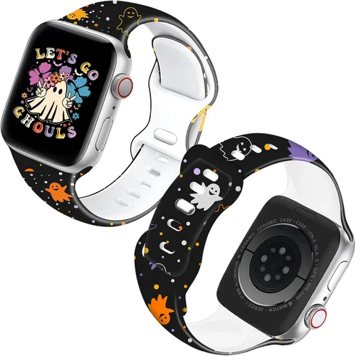 Miniatura 7 de Correa de reloj de Navidad para Halloween, compatible con Apple Watch de 1.496 in 1.575 in 1.614 in 1.654 in 1.732 in 1.772 in 1.929 in para mujer